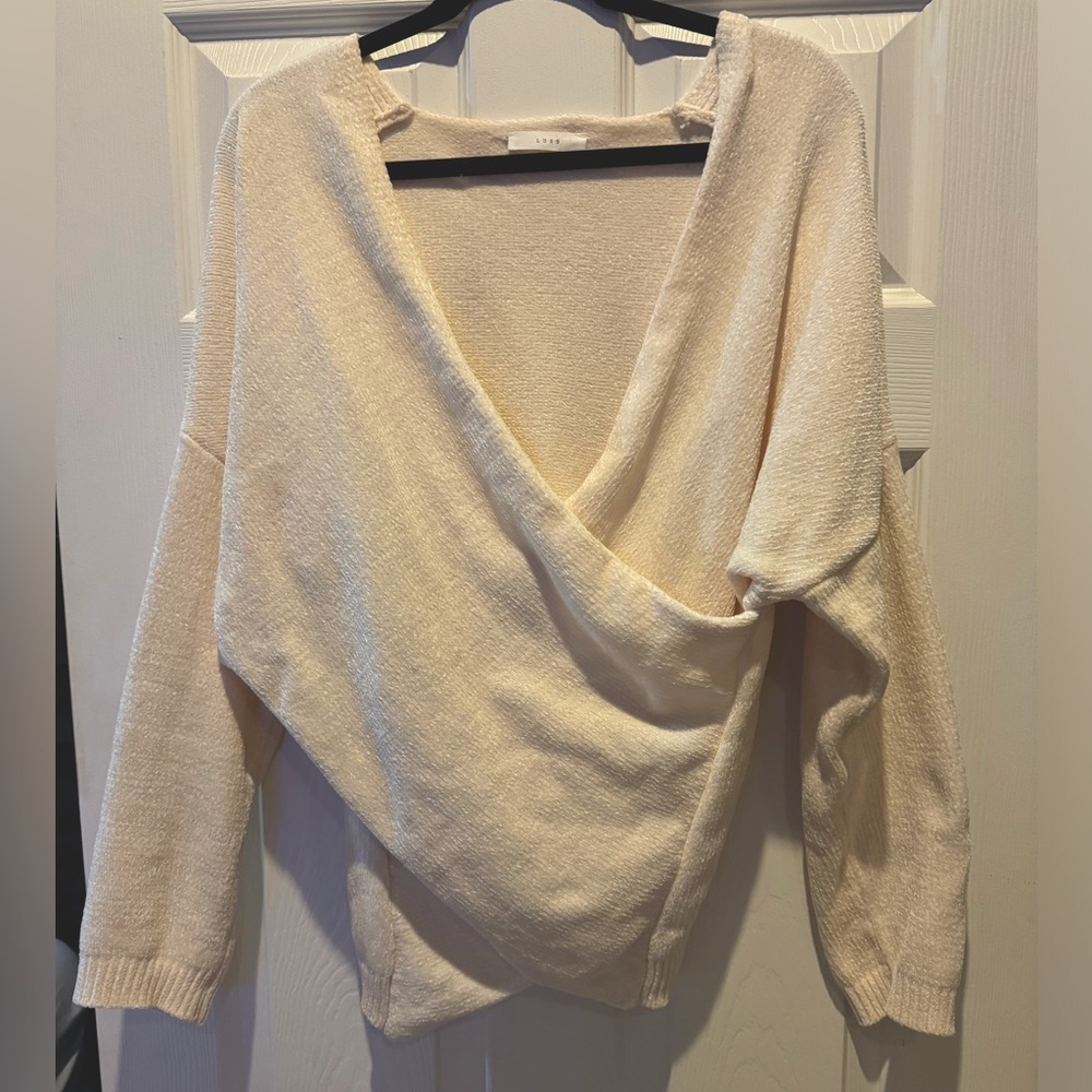 Lush cross front knit sweater